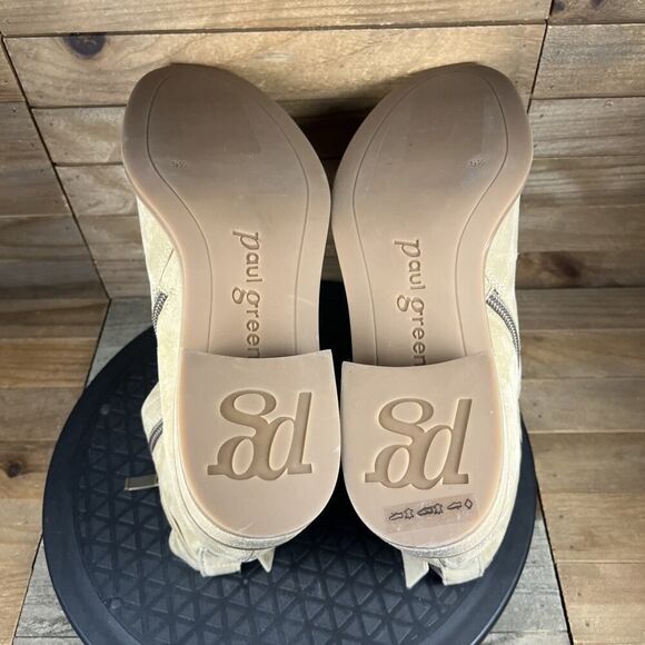 Paul Green Women's Size 8 Wyatt Taupe Leather Buckle Ankle Zip Up Booties NWOB - Picture 9 of 10